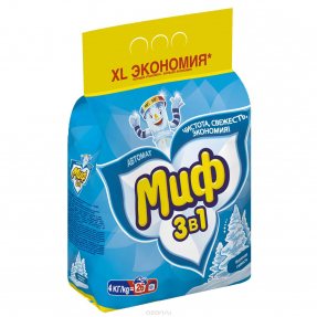 Миф стиральный порошок 3 в 1 4кг (авт.) Морозная свежесть