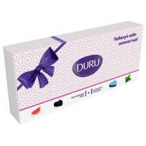 Подарочный набор Duru 1+1 мыло 80г: Активир уголь + Мор.Минералы + Зеленый чай + Грейпфрут