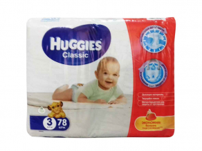 Huggies подгузники Классик Midi № 3 4-9кг 78шт.