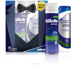 Gillette подарочный набор: пена д/бритья 250 мл + H S шампунь Sport Fresh 200мл